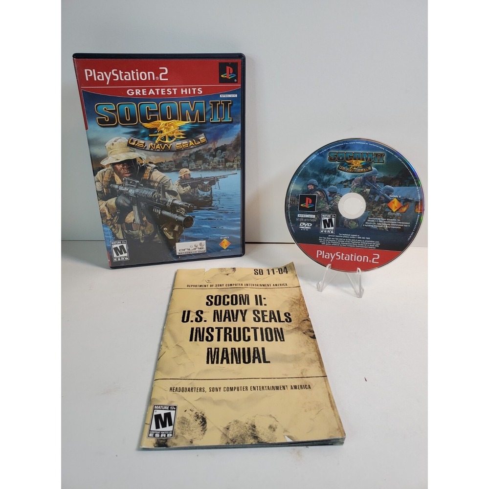 SOCOM II: U.S. Navy SEALs (Sony PlayStation 2, 2003) PS2 CIB Manual Tested Works